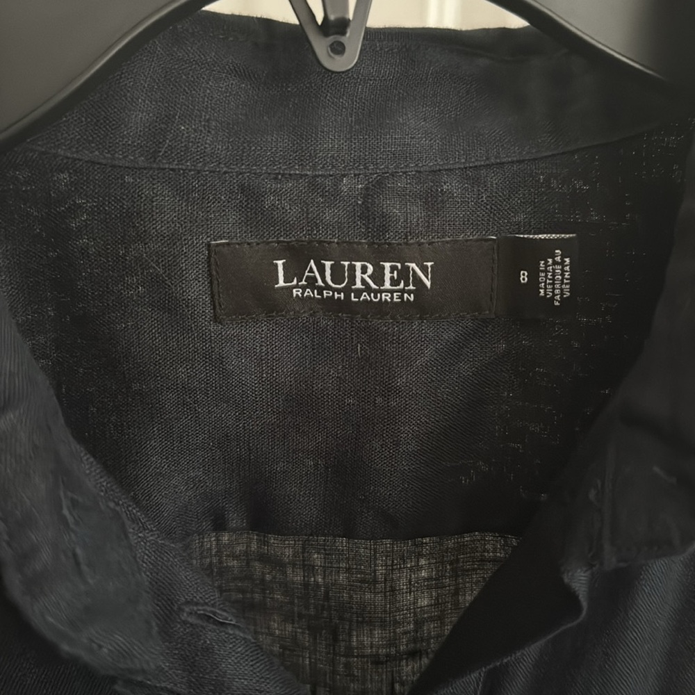 Ralph Lauren size 8 Linen Swing A-Line Dress with Tie Front - Picture 2 of 3